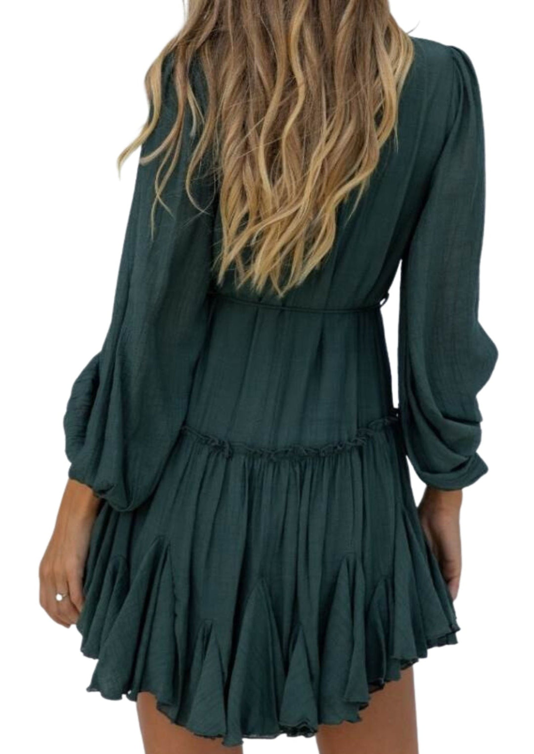 Emerald Long Sleeve Dress Back