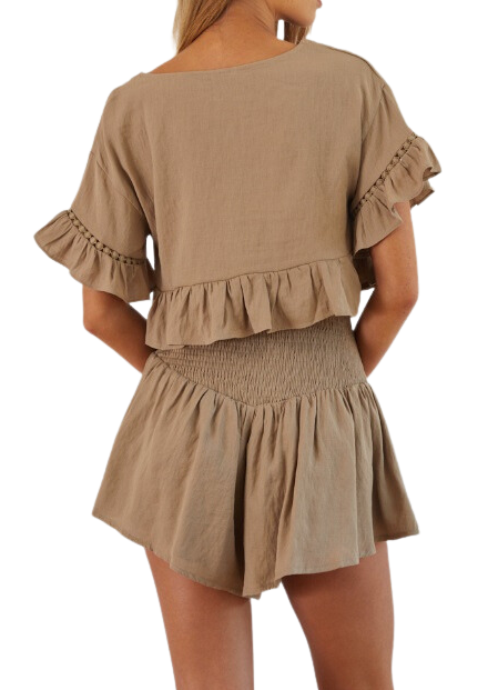 Light Mocha Shorts BACK