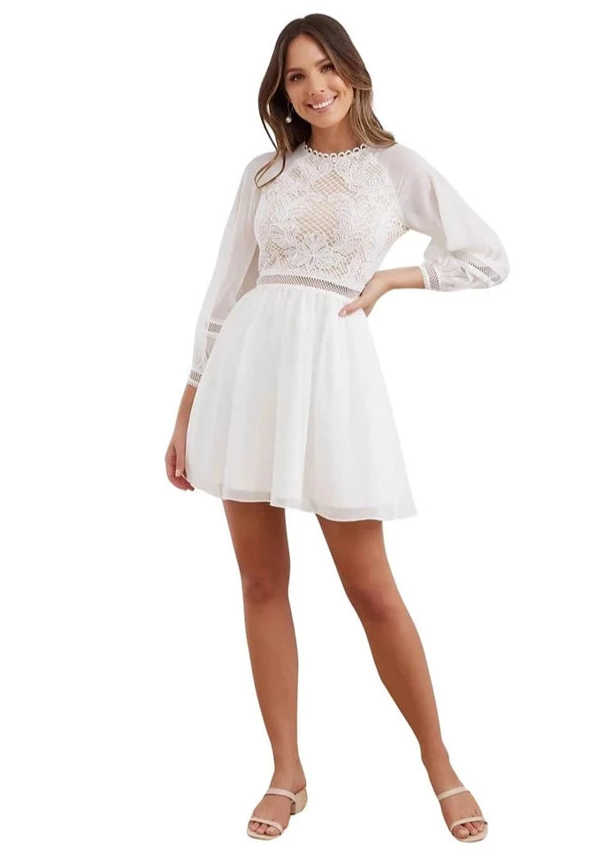 Ariel white dress front