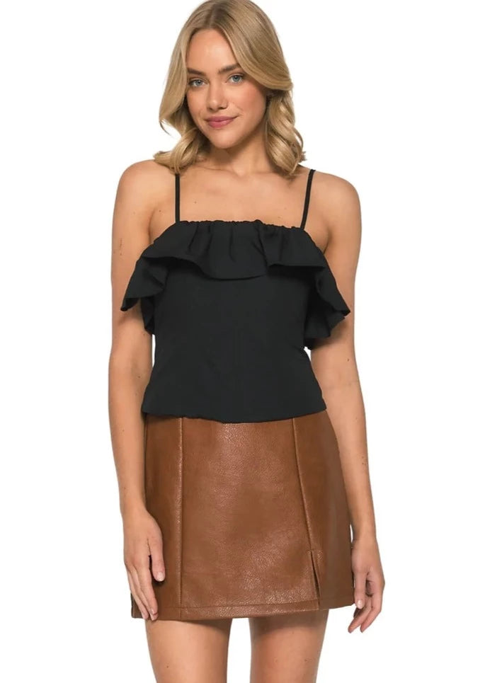 RUFFLE TOP WIT STRAPS