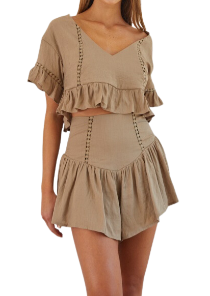 Light Mocha Shorts FRONT