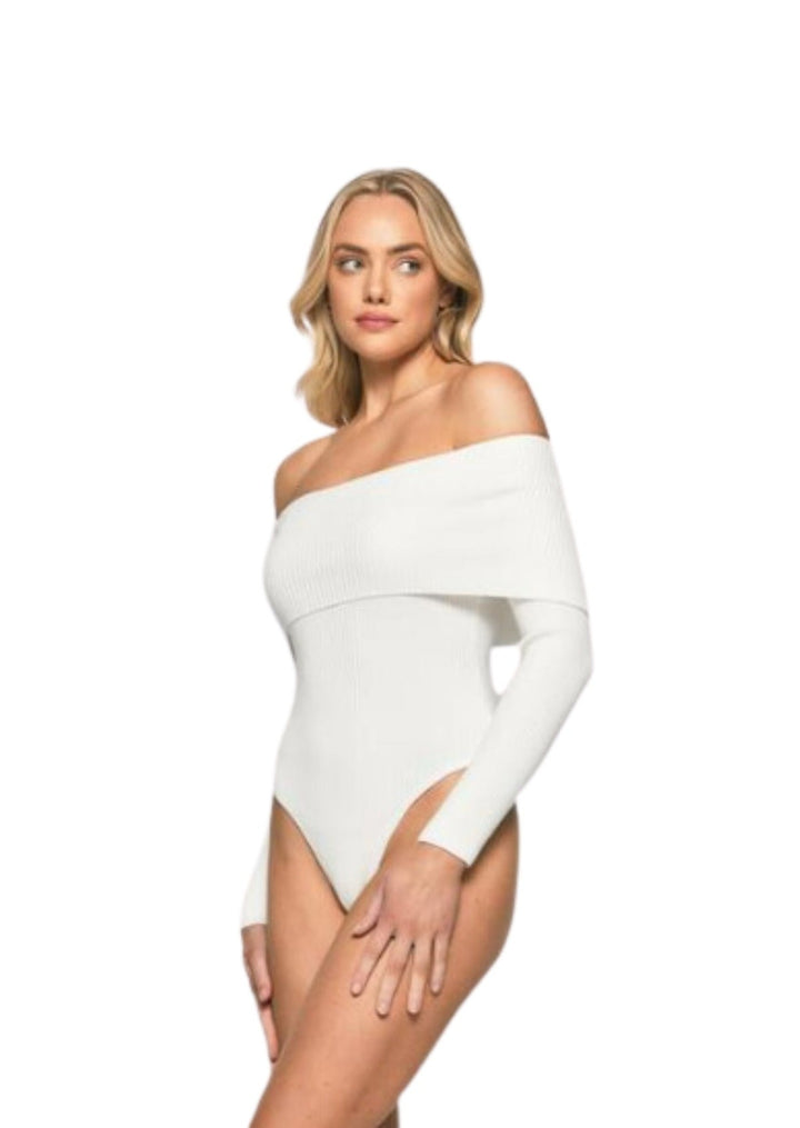 WHITE WINTER WARMER BODYSUIT