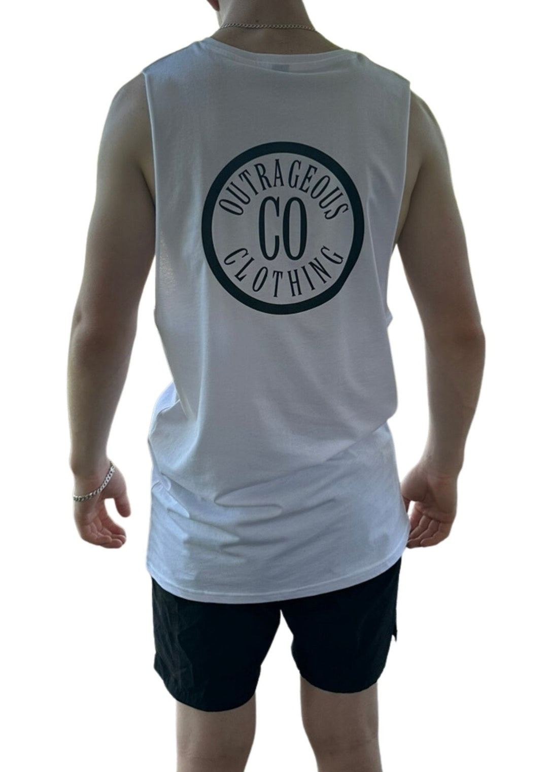 WHITE STAPLE SINGLET BACK