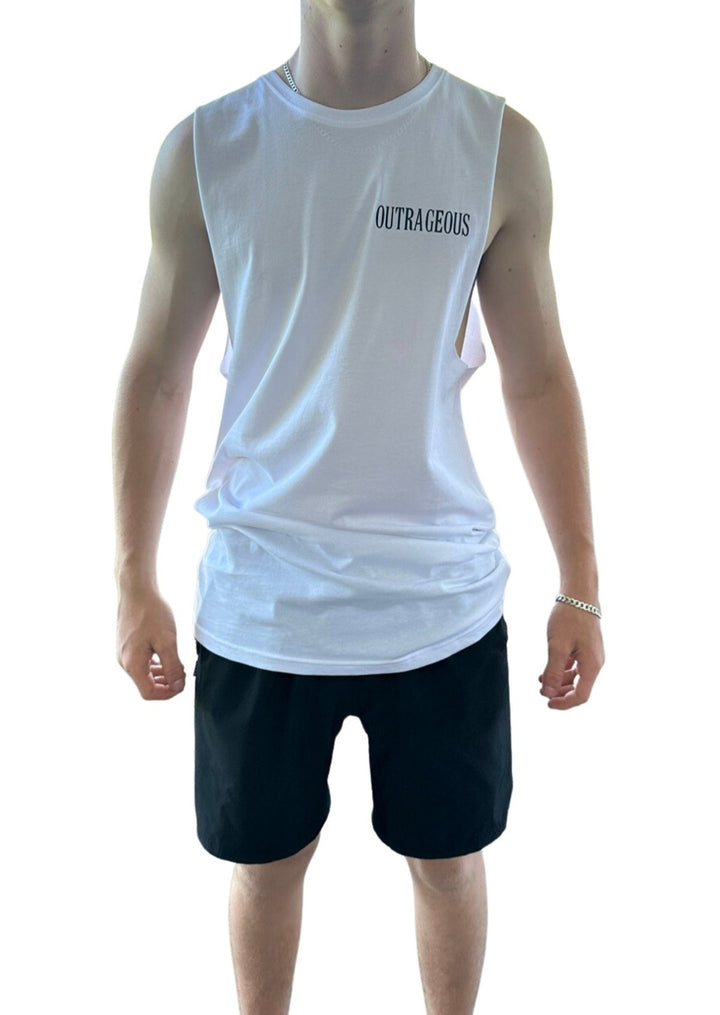 WHITE STAPLE SINGLET FRONT